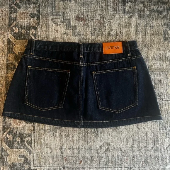Parke Dark Wash Denim Mini Skirt - Picture 3 of 4